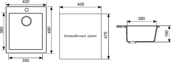 Мойка кухонная Mixline ML-GM14 черный