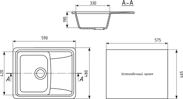 Мойка кухонная Mixline ML-GM26 бежевый