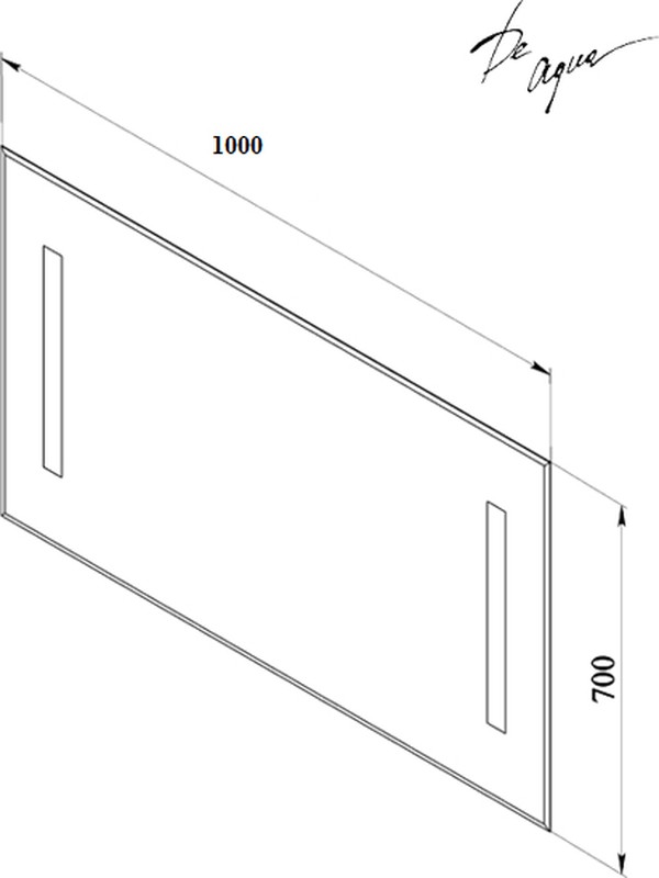 Зеркало De Aqua Экстра 100 с фацетом, 2 встроенными светильниками и антизапотевателем