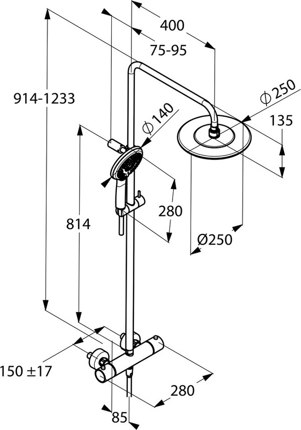 Душевая стойка Kludi Freshline dual shower system 6709205-00