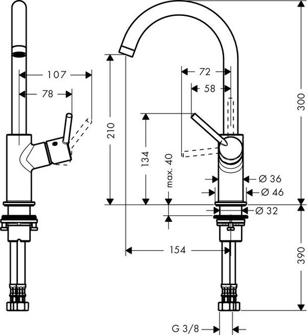 Смеситель Hansgrohe Talis 32080000 для раковины