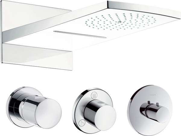 Верхний душ Hansgrohe Raindance Rainfall 180 AIR 2jet 28433400 хром/белый