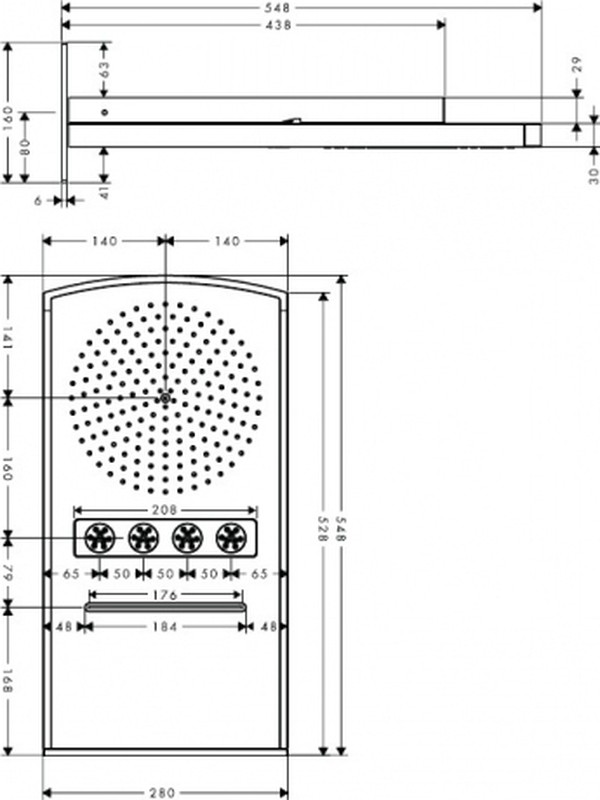 Верхний душ Hansgrohe Raindance Rainfall 240 AIR 3jet 28411000