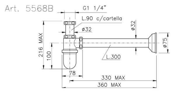 Сифон для раковины Nicolazzi 5568BCR