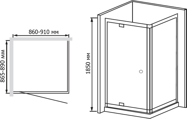 Душевой уголок RGW Passage PA-35 (860-910)x900 стекло чистое