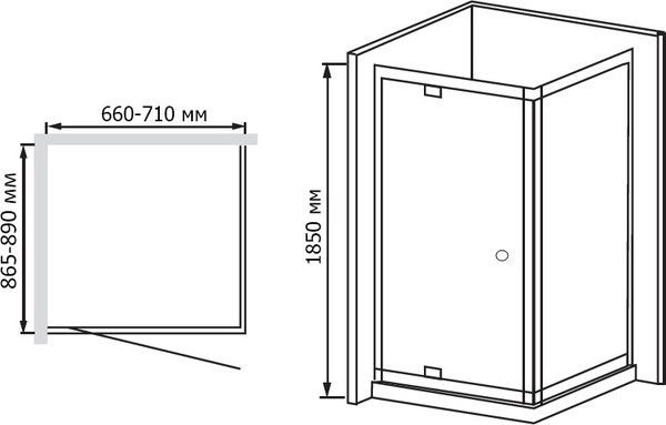 Душевой уголок RGW Passage PA-43 (660-710)x900 стекло чистое