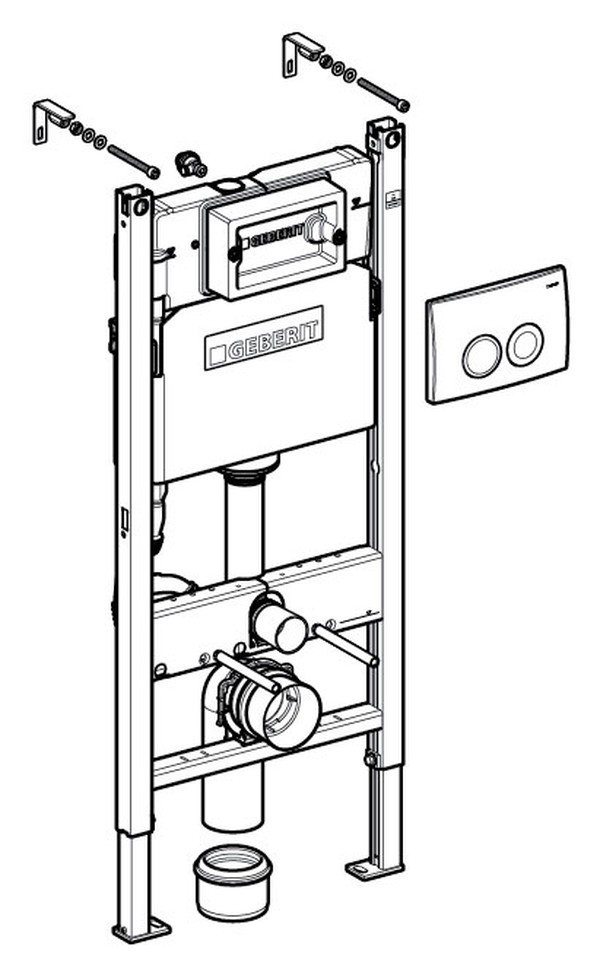 Система инсталляции для унитазов Geberit Duofix Delta 458.124.21.1 3 в 1 с кнопкой смыва + шумоизоляция