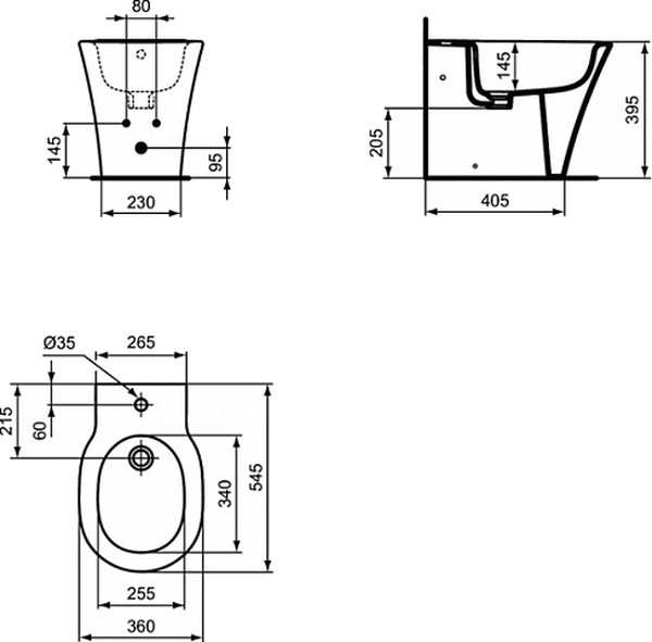 Биде напольное Ideal Standard Connect Air E018001