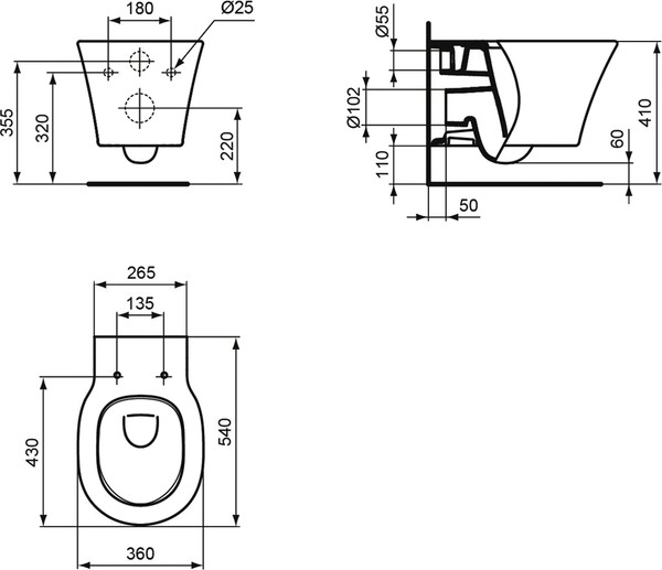 Унитаз подвесной Ideal Standard Connect Air AquaBlade E005401