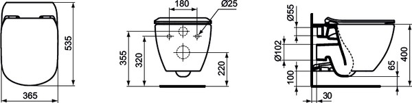 Унитаз подвесной Ideal Standard Tesi T355101 с микролифтом