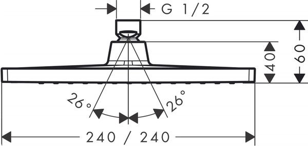 Верхний душ Hansgrohe Crometta E 240 1jet 26726000