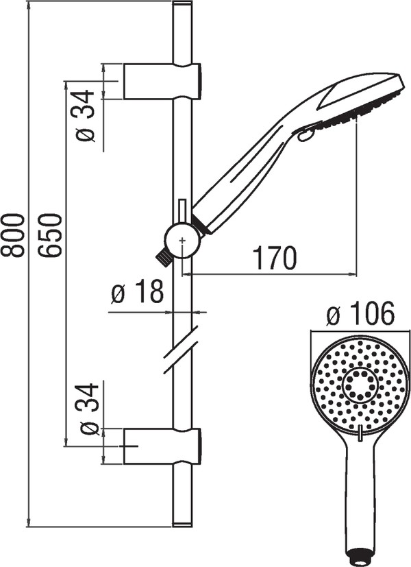 Душевой гарнитур Nobili AD140/34CR