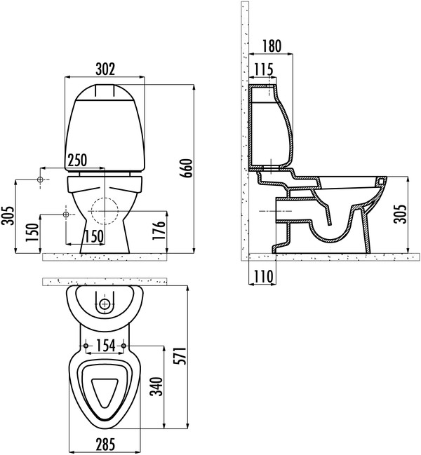 Унитаз-компакт Creavit Cocuk CK311D с декором