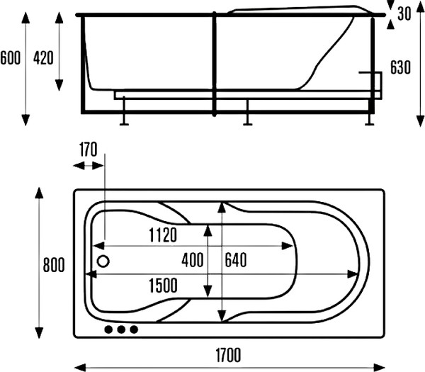 Акриловая ванна Vagnerplast Corvet 170