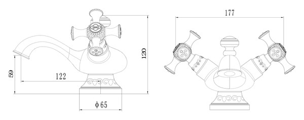 Смеситель Zorg Antic A 6011U-BR для раковины