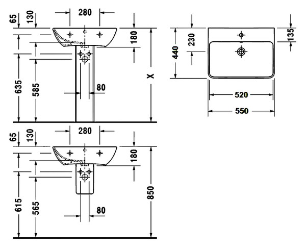 Раковина Duravit ME by Starck 2335550000