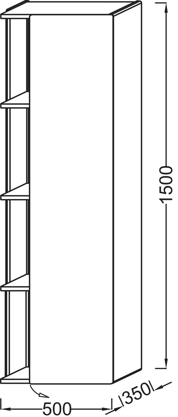 Шкаф-пенал Jacob Delafon Terrace EB1179D R, белый лак