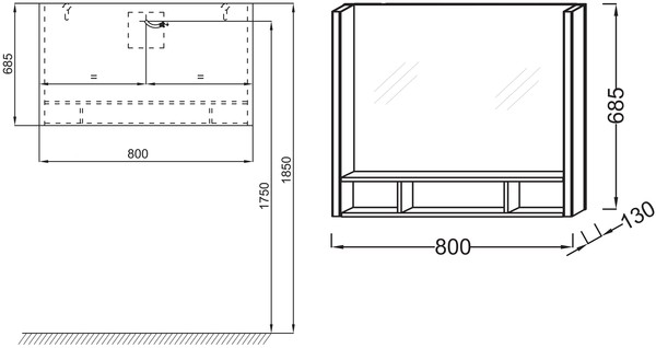 Мебель для ванной Jacob Delafon Terrace 80 белый лак