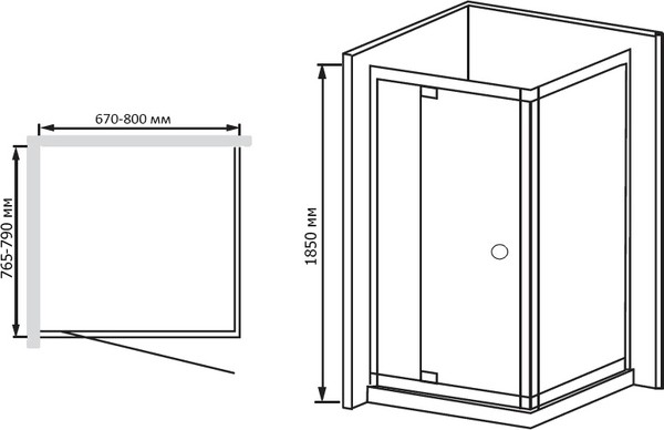 Душевой уголок RGW Passage PA-44 (670-800)х800 стекло шиншилла