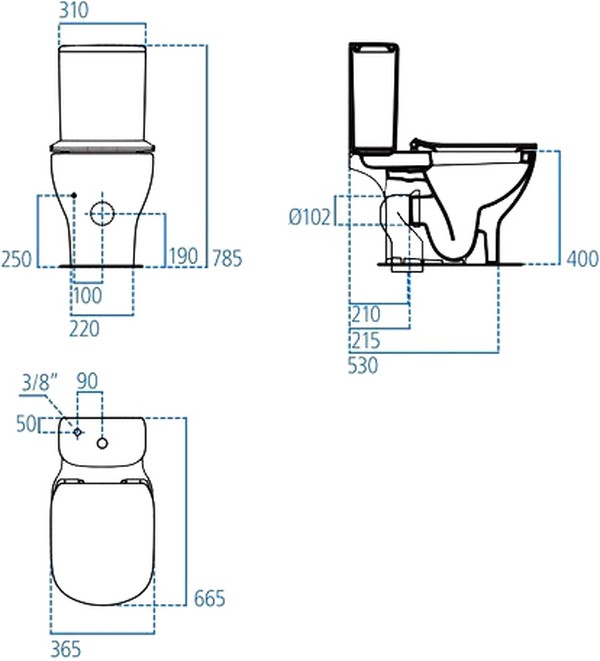 Унитаз-компакт Ideal Standard Tesi AquaBlade T008701 безободковый, с микролифтом