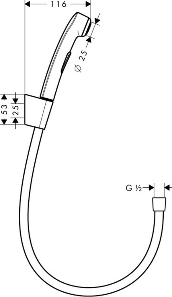 Гигиенический душ Hansgrohe 32129000 со смесителем