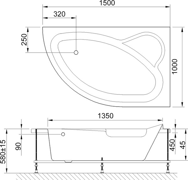 Акриловая ванна Royal Bath Alpine RB 819100 R 150x100