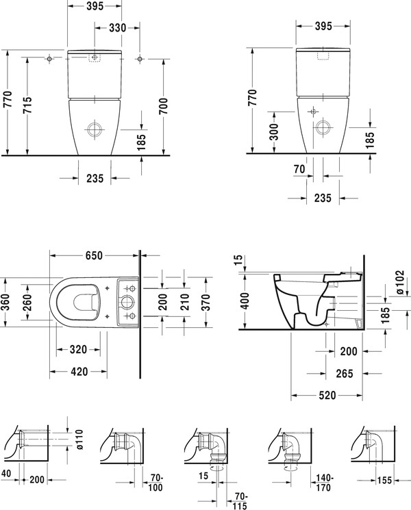 Унитаз-компакт Duravit ME by Starck 2170090000 с микролифтом