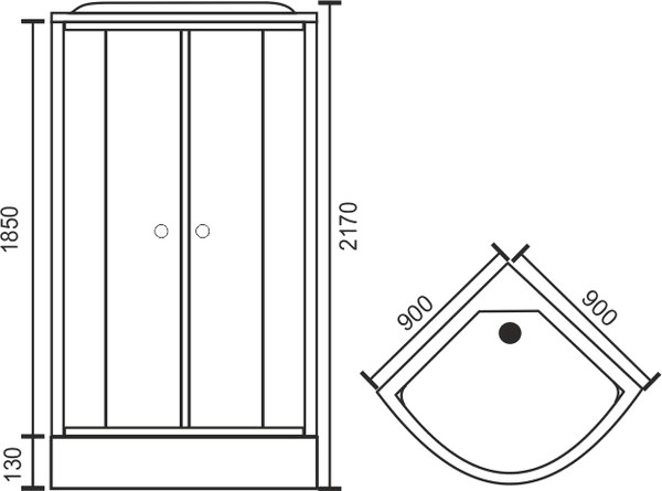 Душевая кабина Royal Bath RB 90HK1-T-CH 90x90 стекло прозрачное