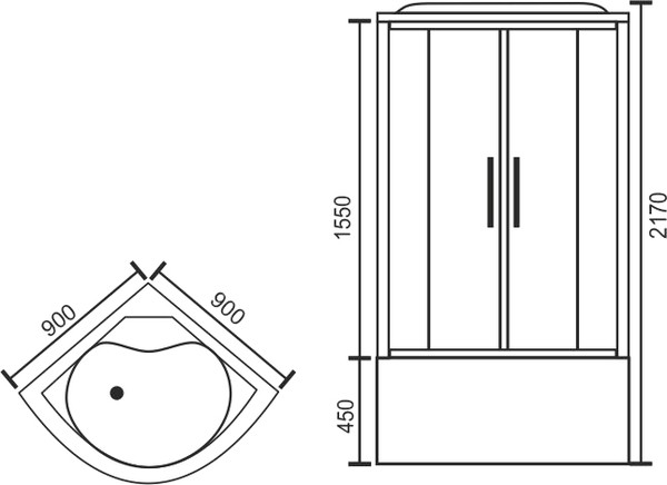 Душевая кабина Royal Bath RB 90BK3-WC-CH 90x90 матовое