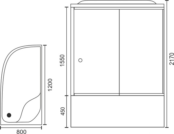 Душевая кабина Royal Bath RB 8120BK1-M-CH матовое 120x80 правая