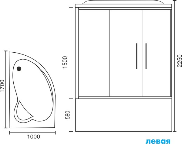 Душевой бокс Royal Bath RB 170ALP-C-CH 170x100x225 L (матовое)