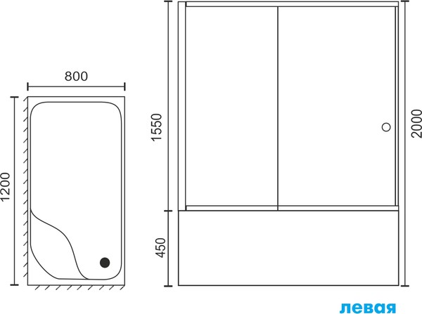 Душевой уголок Royal Bath RB 8120BP-C-CH-L