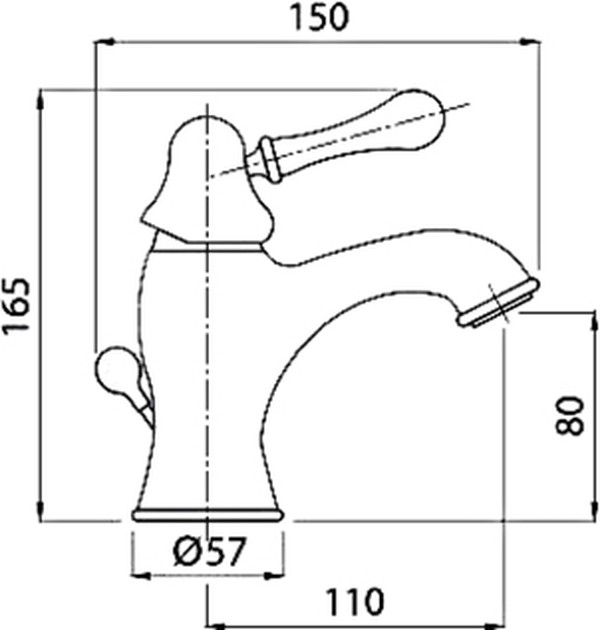 Смеситель Bugnatese Maya 8913DO для раковины, золото