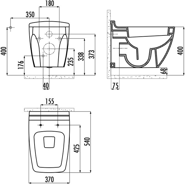 Унитаз подвесной Creavit Bull BL321