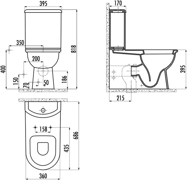 Унитаз-компакт Creavit Selin SL311