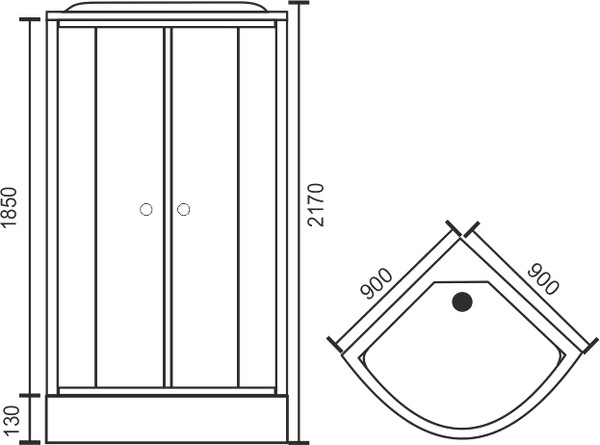 Душевая кабина Royal Bath RB 90HK1-M-CH 90x90 матовое стекло