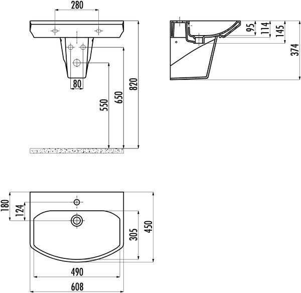 Раковина Creavit Sorti SR060 с полупьедесталом