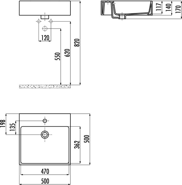 Раковина Creavit TP256 золото, круги