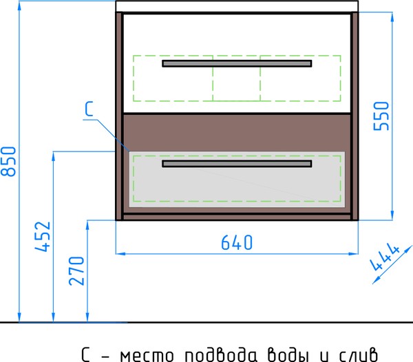 Тумба с раковиной Style Line Экзотик 65 Plus подвесная, белая, экзотик