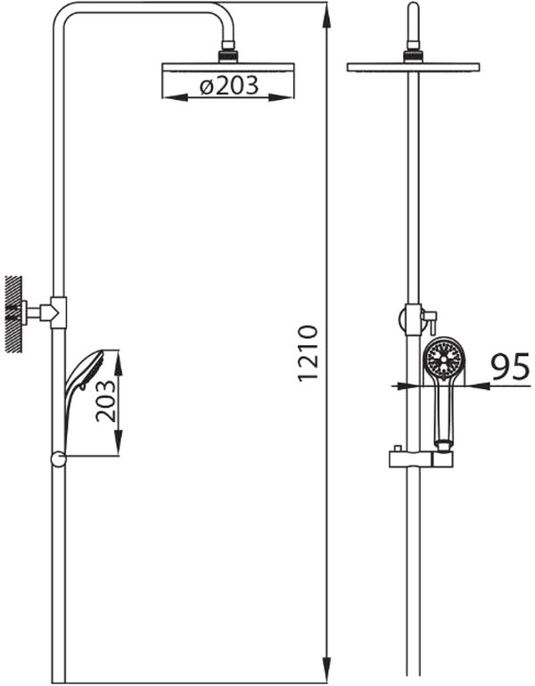 Душевая стойка Milardo 2403F21M76