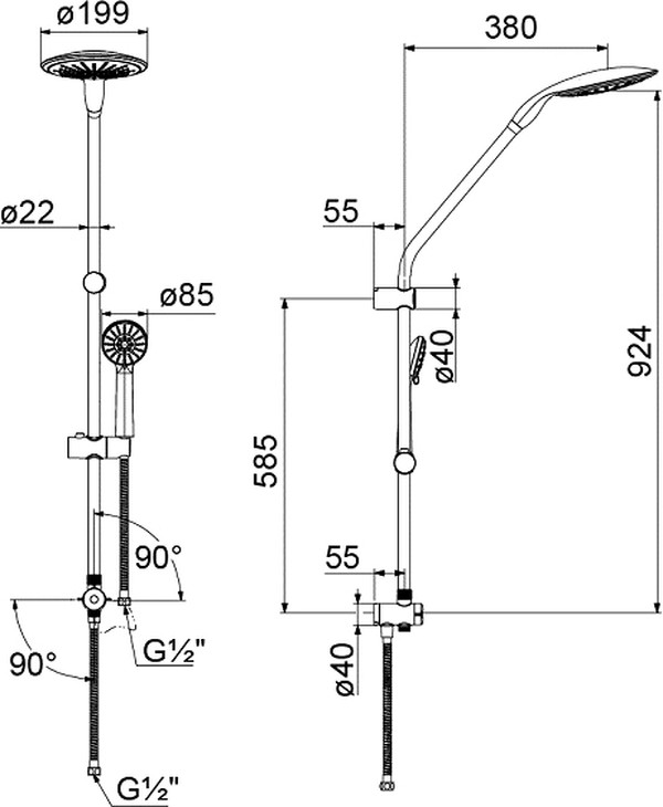 Душевая стойка Milardo 2503F21M76