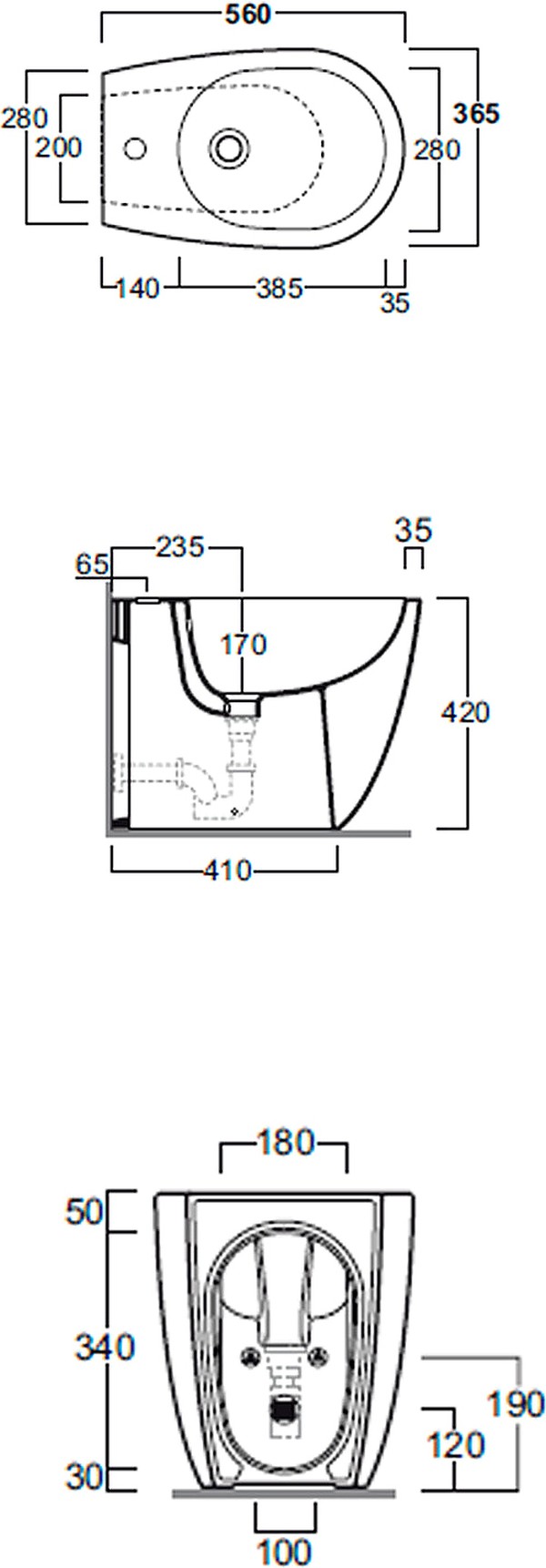 Биде напольное Simas Vignoni VI04bi*1