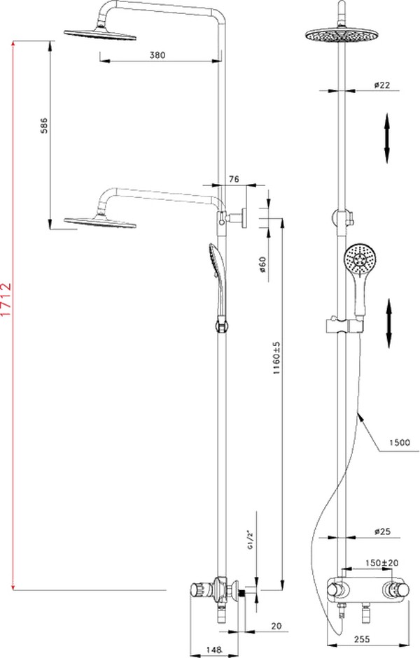 Душевая стойка Lemark Wing LM5362C