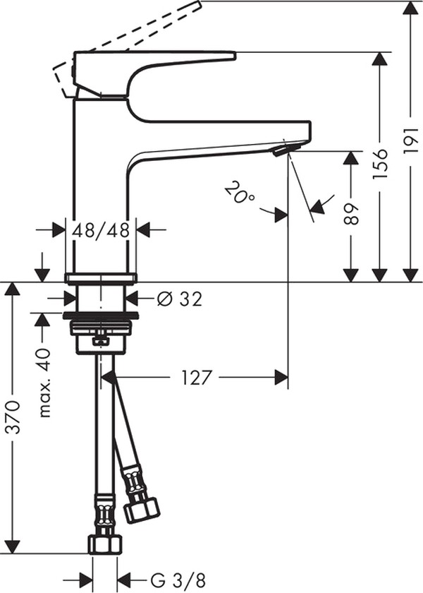 Смеситель Hansgrohe Metropol 32500000 для раковины, с донным клапаном Push-Open