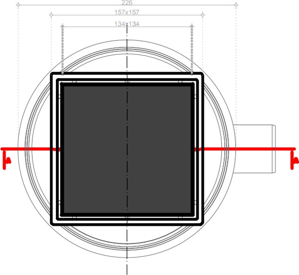 Душевой трап Pestan Confluo Standard Black Glass 1 15x15