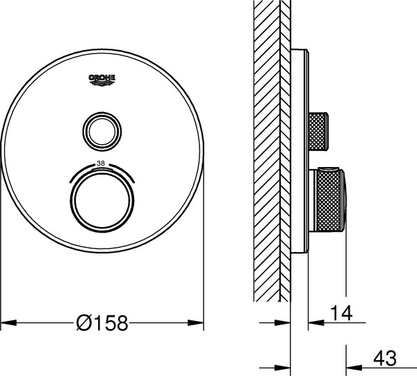 Термостат Grohe Grohtherm SmartControl 29150LS0 для душа, moon white