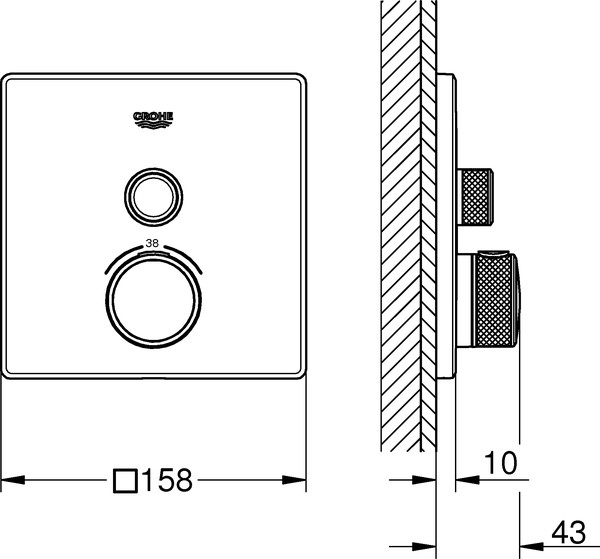 Термостат Grohe Grohtherm SmartControl 29153LS0 для душа, moon white