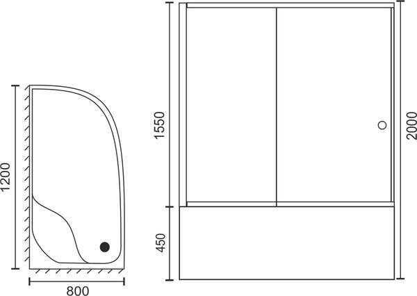 Душевой уголок Royal Bath RB 8120BK-C-L с поддоном