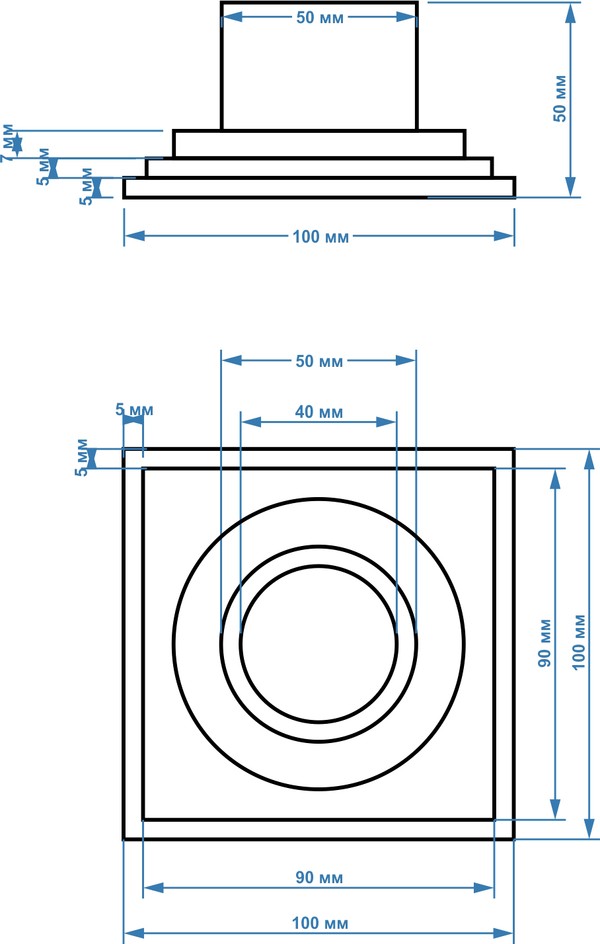 Душевой трап Magdrain C01Q5-N(3.0)