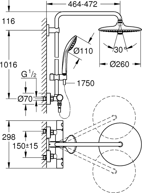 Душевая стойка Grohe Euphoria 27296002